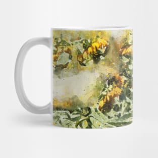 Abstract Sunflowers - Digital Watercolor Mug